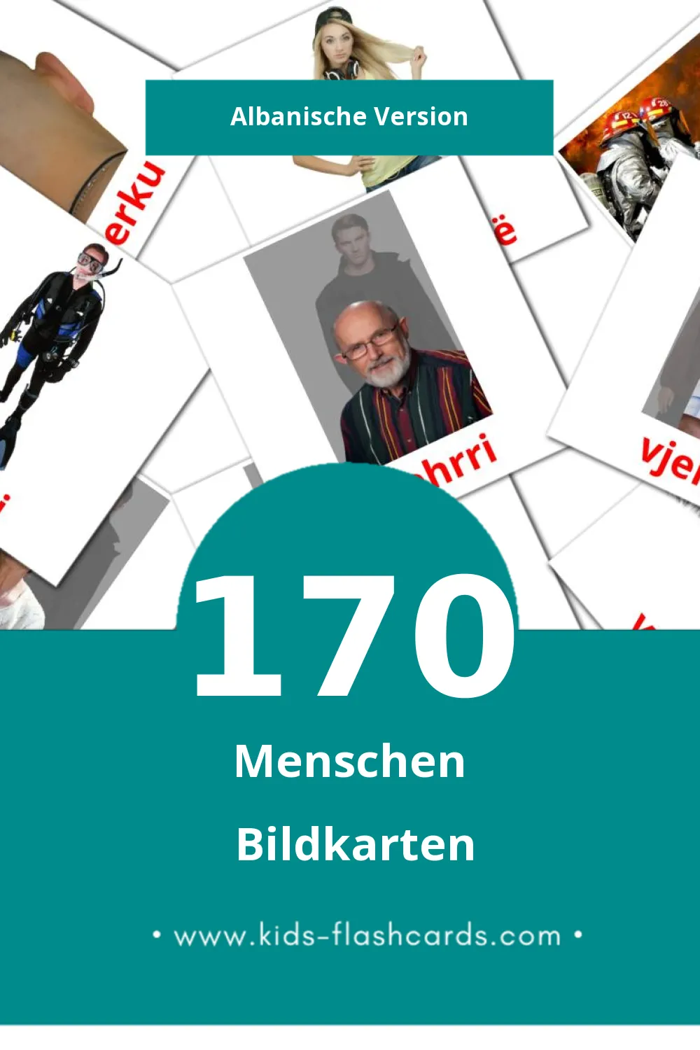 Visual Njerez Flashcards für Kleinkinder (170 Karten in Albanisch)