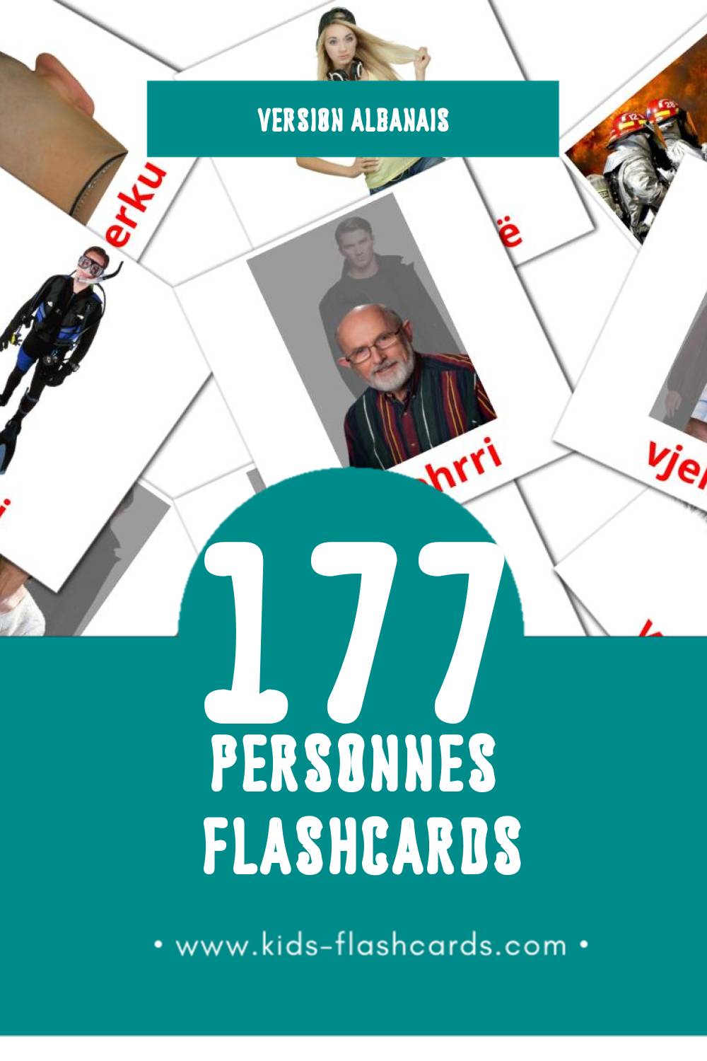Flashcards Visual Njerez pour les tout-petits (177 cartes en Albanais)