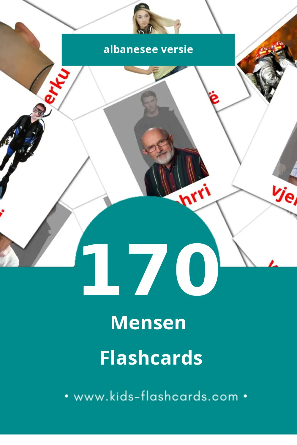 Visuele Njerez Flashcards voor Kleuters (170 kaarten in het Albanese)