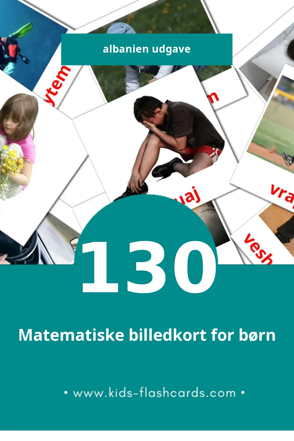 Visuelle billedkort for børn om Foljet til småbørn (130 kort på Albanien)