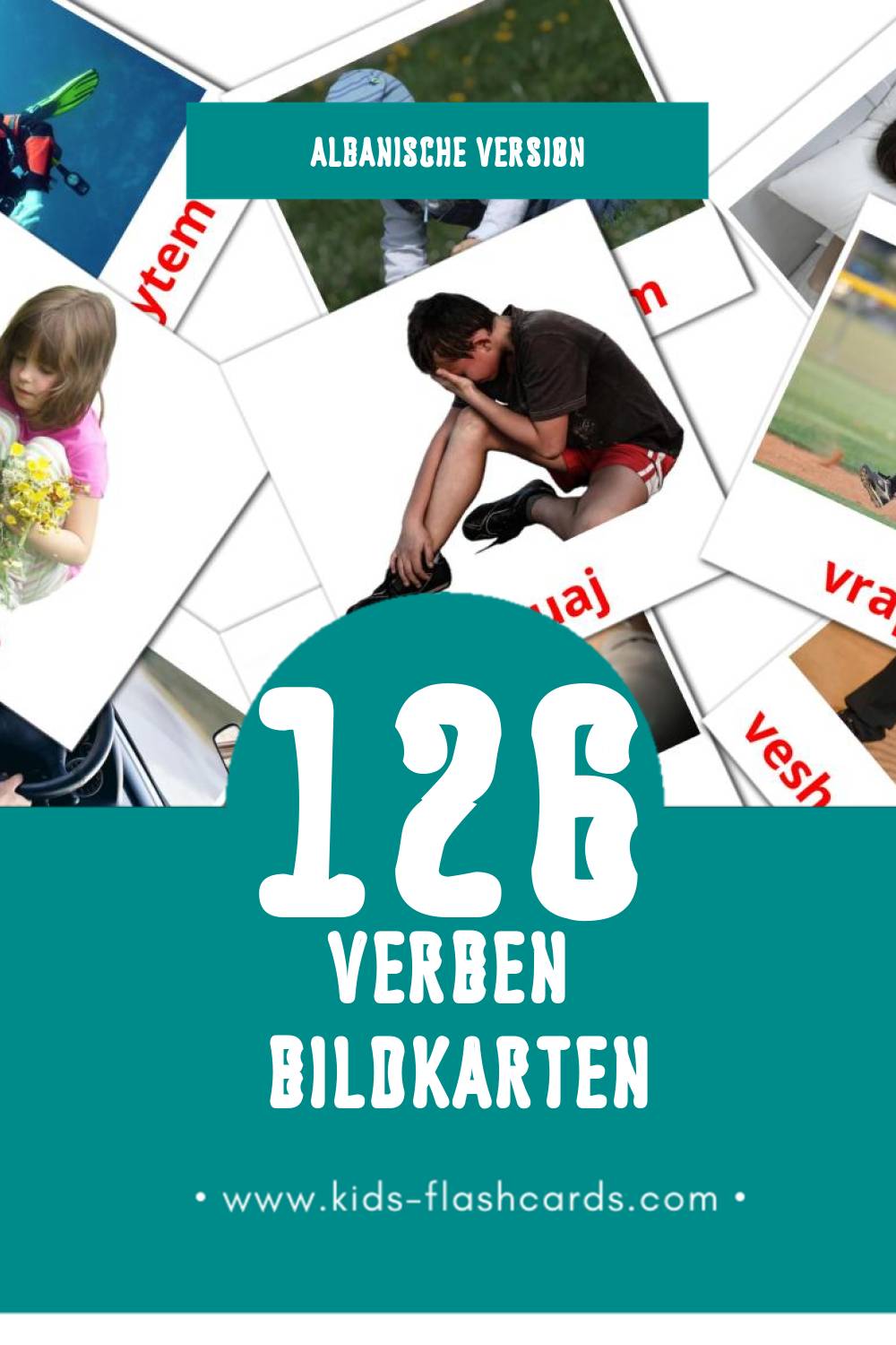 Visual Foljet Flashcards für Kleinkinder (132 Karten in Albanisch)