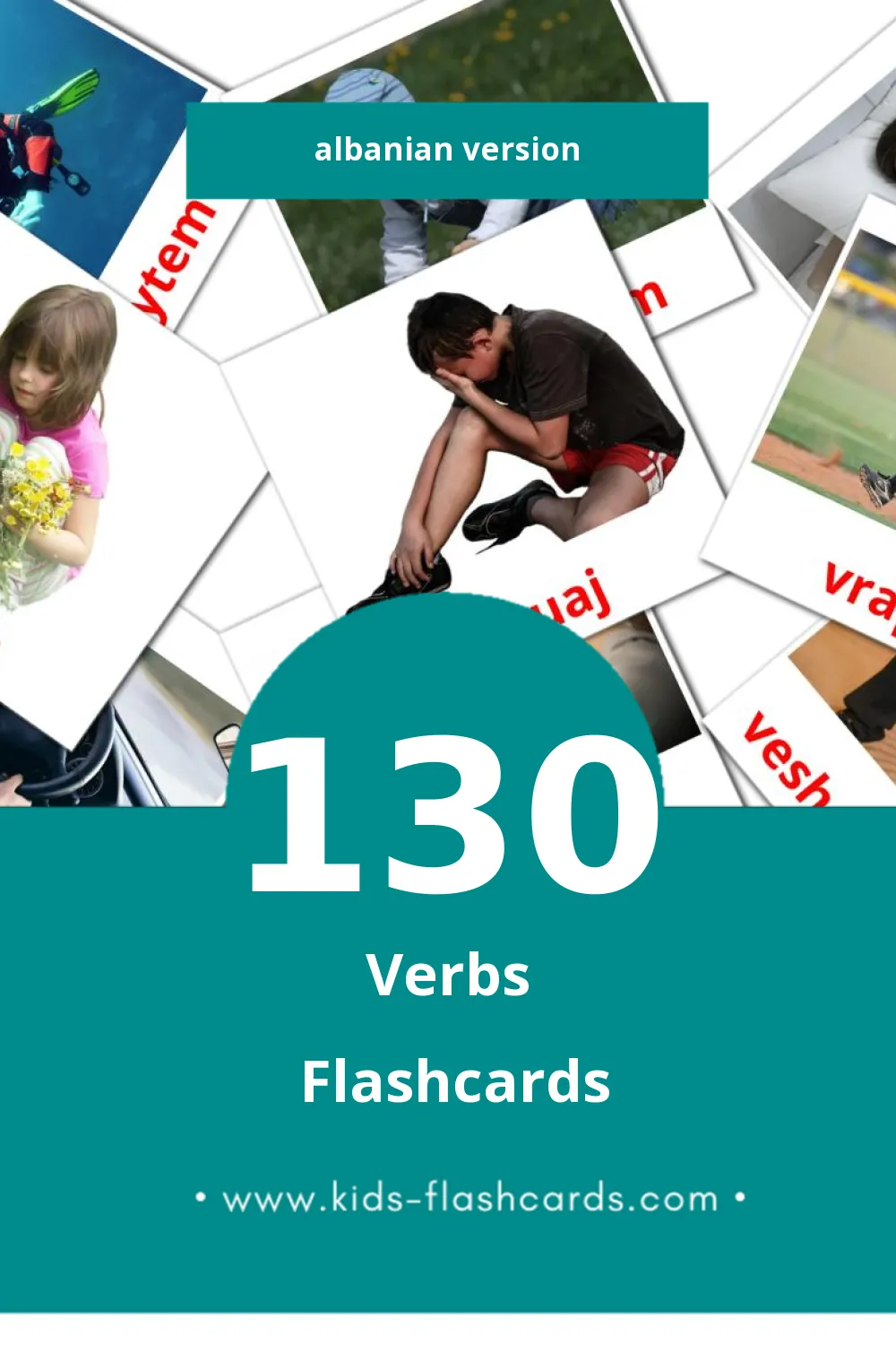 Visual Foljet Flashcards for Toddlers (130 cards in Albanian)