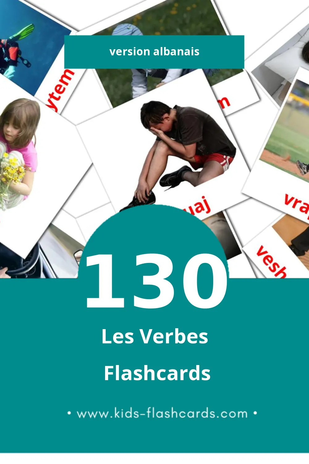 Flashcards Visual Foljet pour les tout-petits (130 cartes en Albanais)