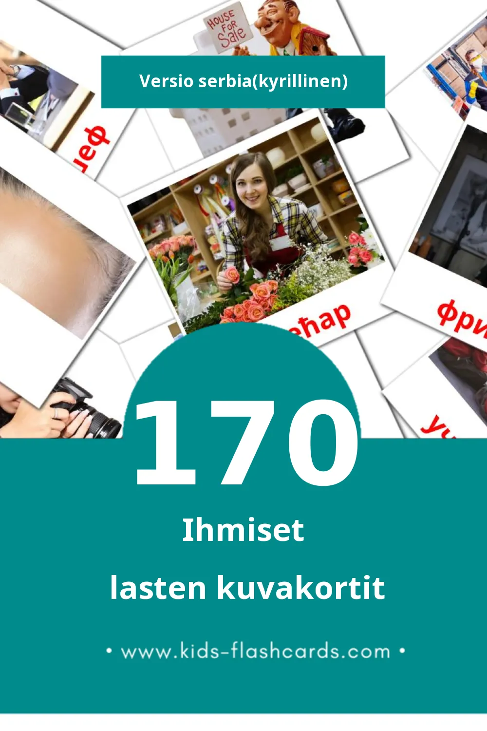 Људи lasten kuvakortit pikkulapsille (170 korttia Serbiaksi(kyrillinen))