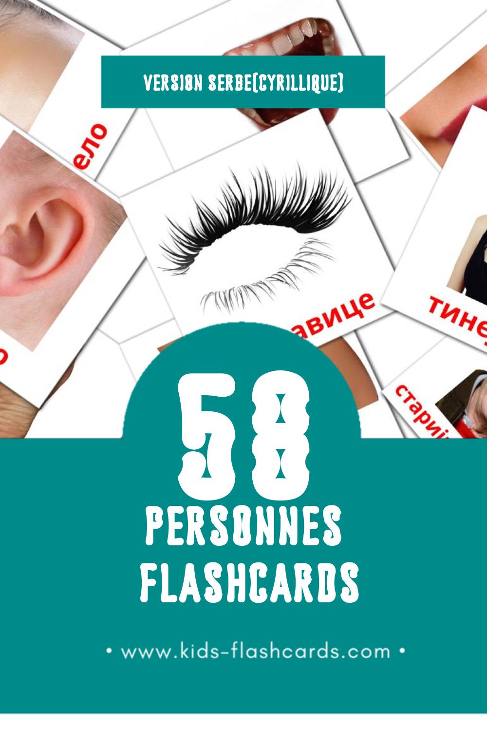 Flashcards Visual Људи pour les tout-petits (58 cartes en Serbe(cyrillique))