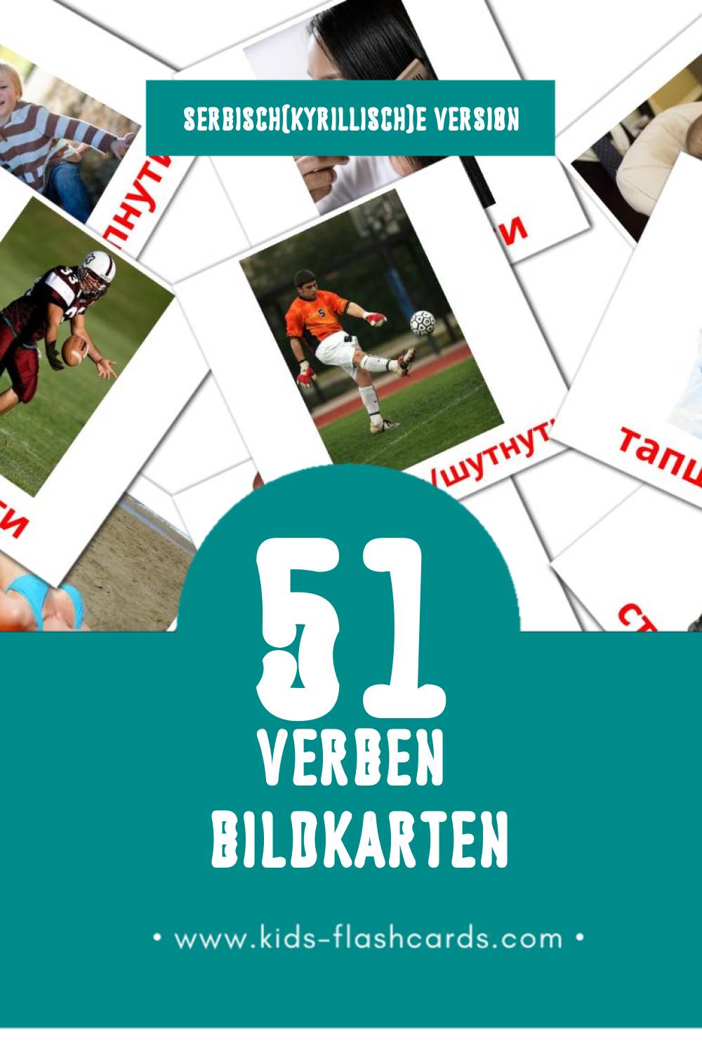 Visual Глаголи Flashcards für Kleinkinder (84 Karten in Serbisch(kyrillisch))