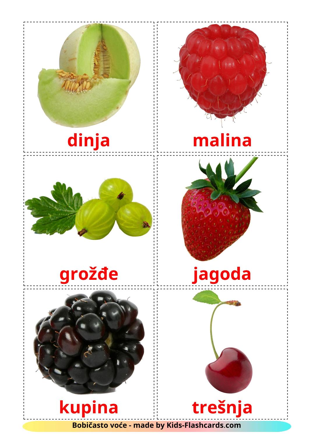 Berries - 11 Free Printable serbian Flashcards 