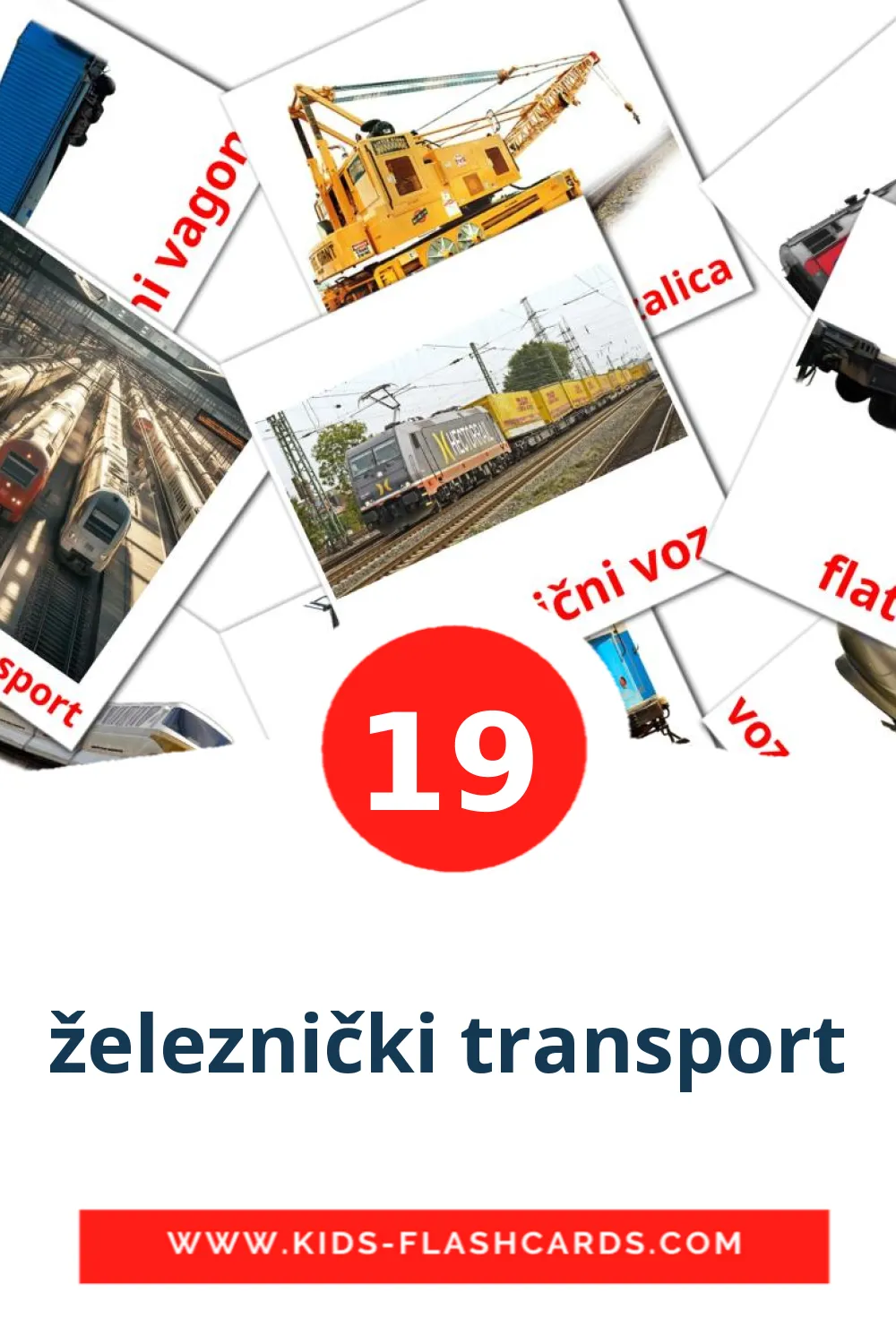 19 železnički transport fotokaarten voor kleuters in het servisch