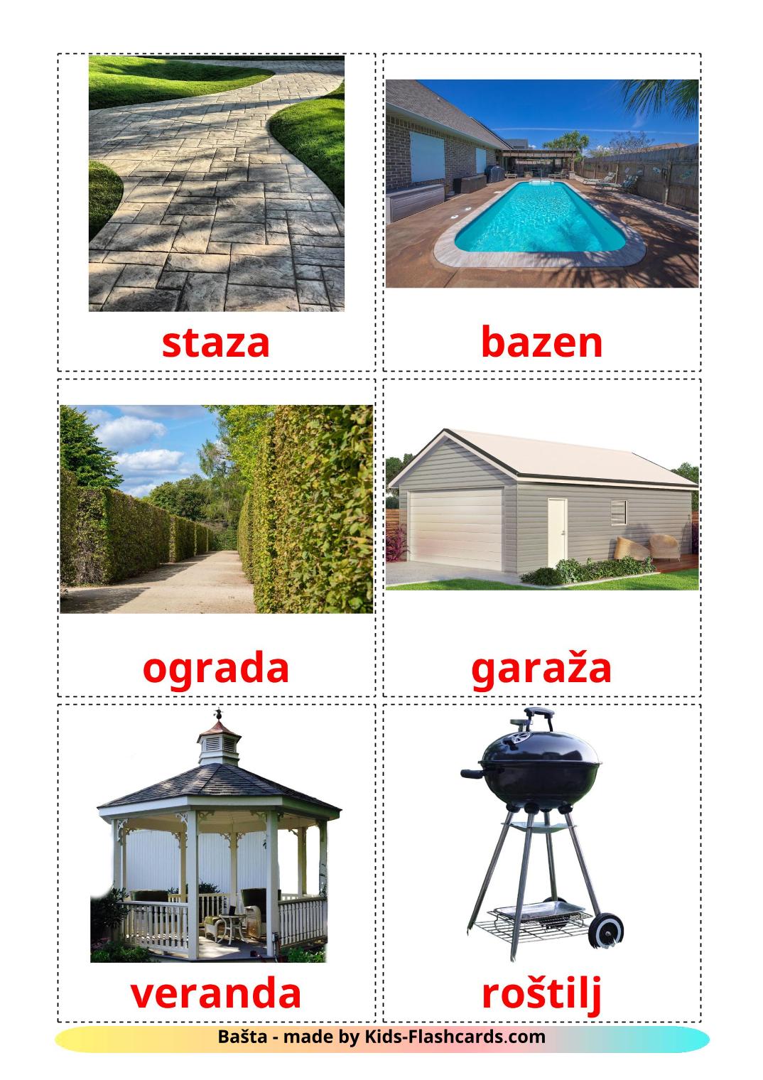 Garden - 18 Free Printable serbian Flashcards 