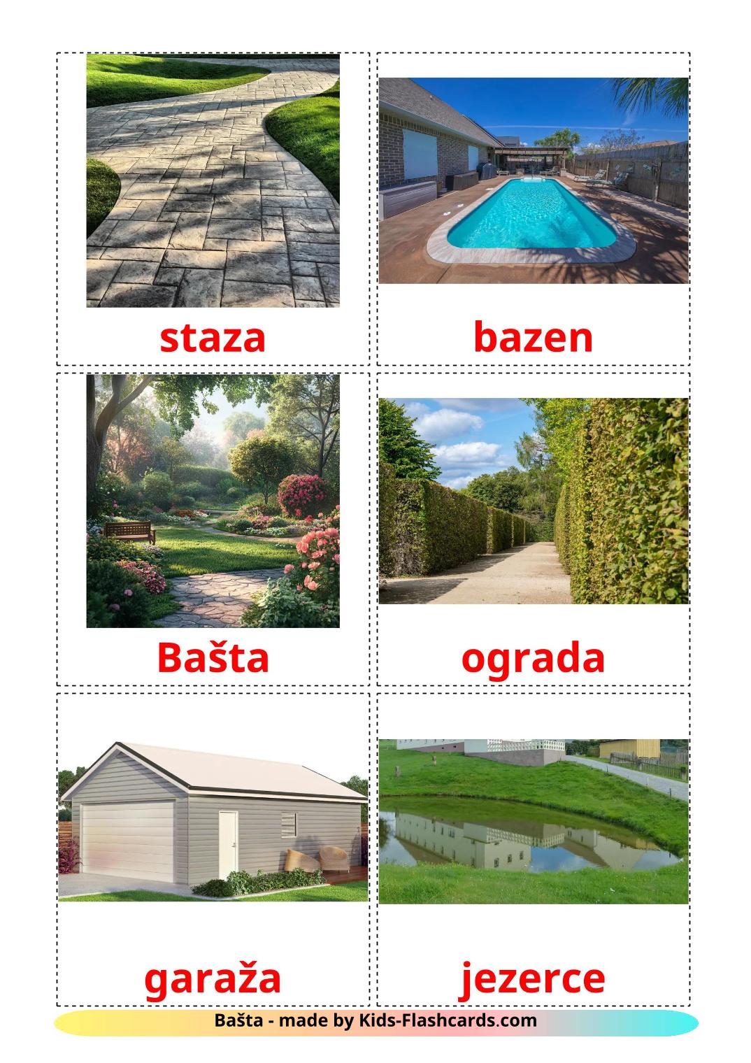 Jardim - 19 Flashcards sérvioes gratuitos para impressão