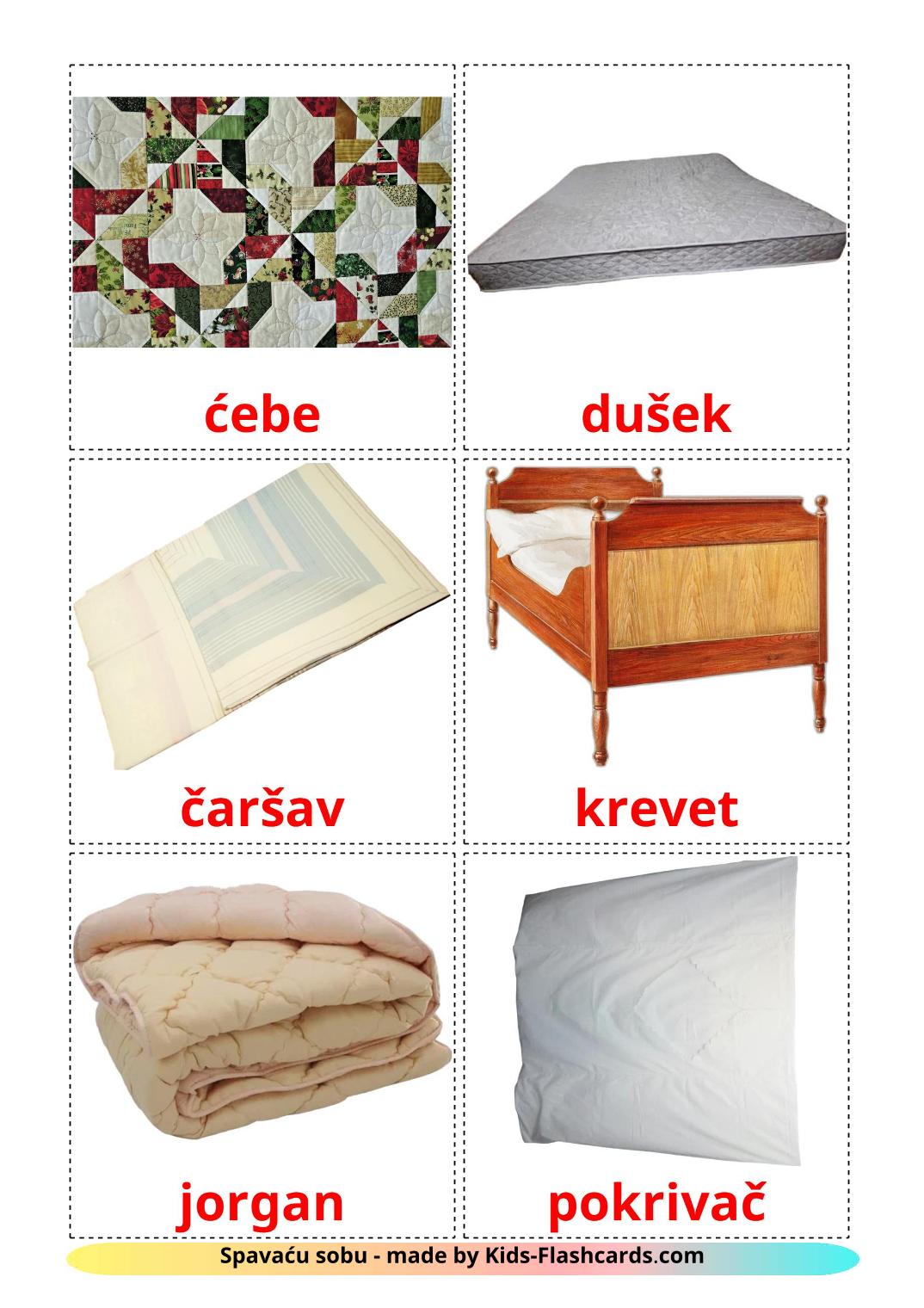 Bed - 15 Free Printable serbian Flashcards 
