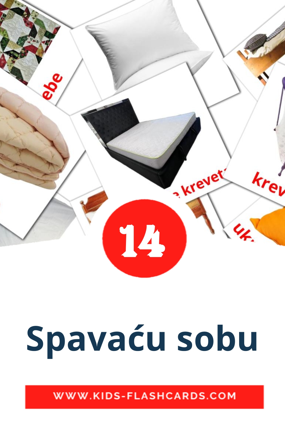 15 Spavaću sobu Picture Cards for Kindergarden in serbian