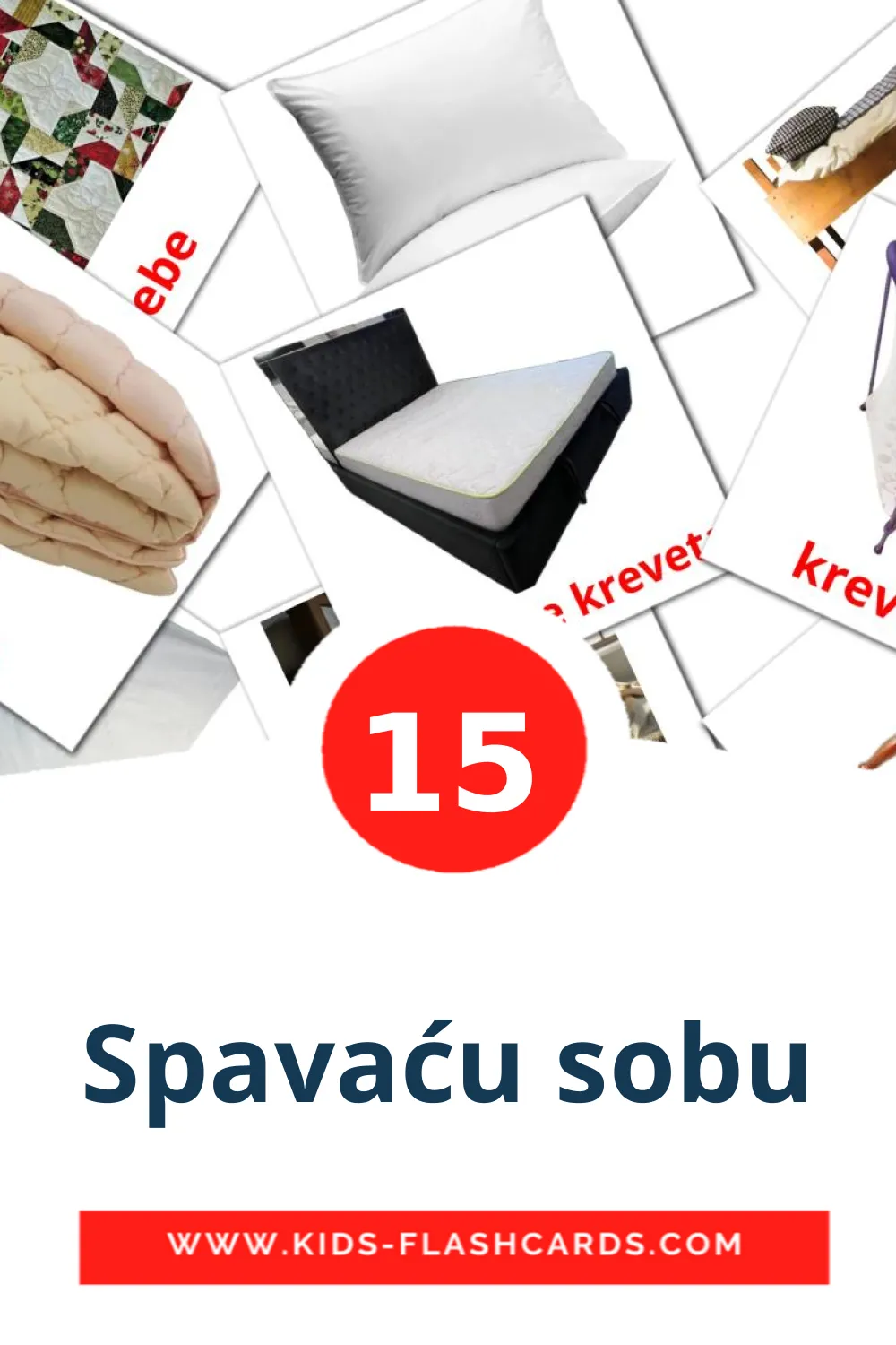 15 Spavaću sobu Picture Cards for Kindergarden in serbian