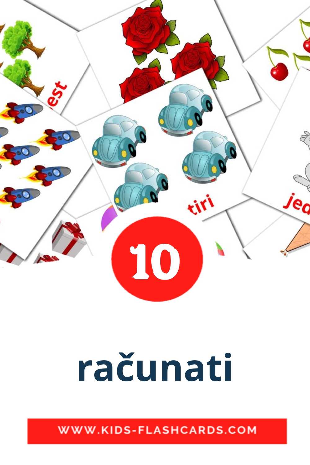 10 računati Picture Cards for Kindergarden in serbian