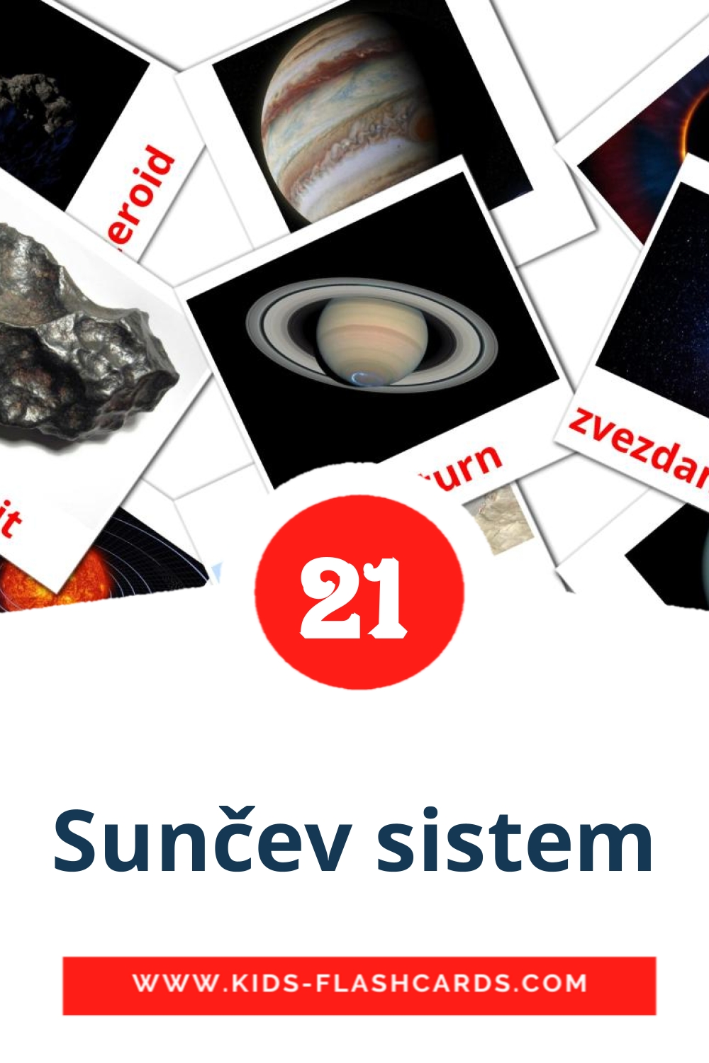 21 Sunčev sistem Picture Cards for Kindergarden in serbian
