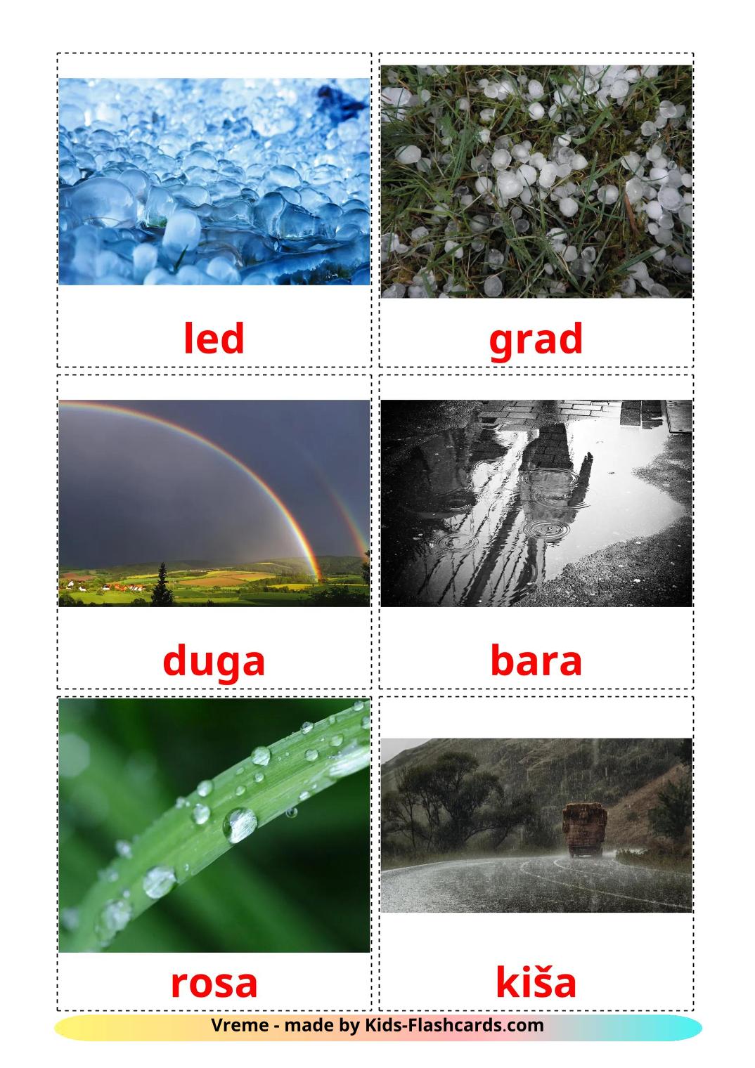 Clima - 32 Flashcards sérvioes gratuitos para impressão