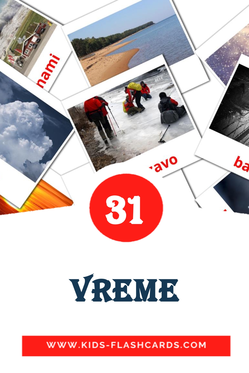 31 Vreme Picture Cards for Kindergarden in serbian