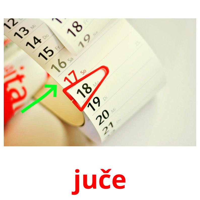 juče picture flashcards