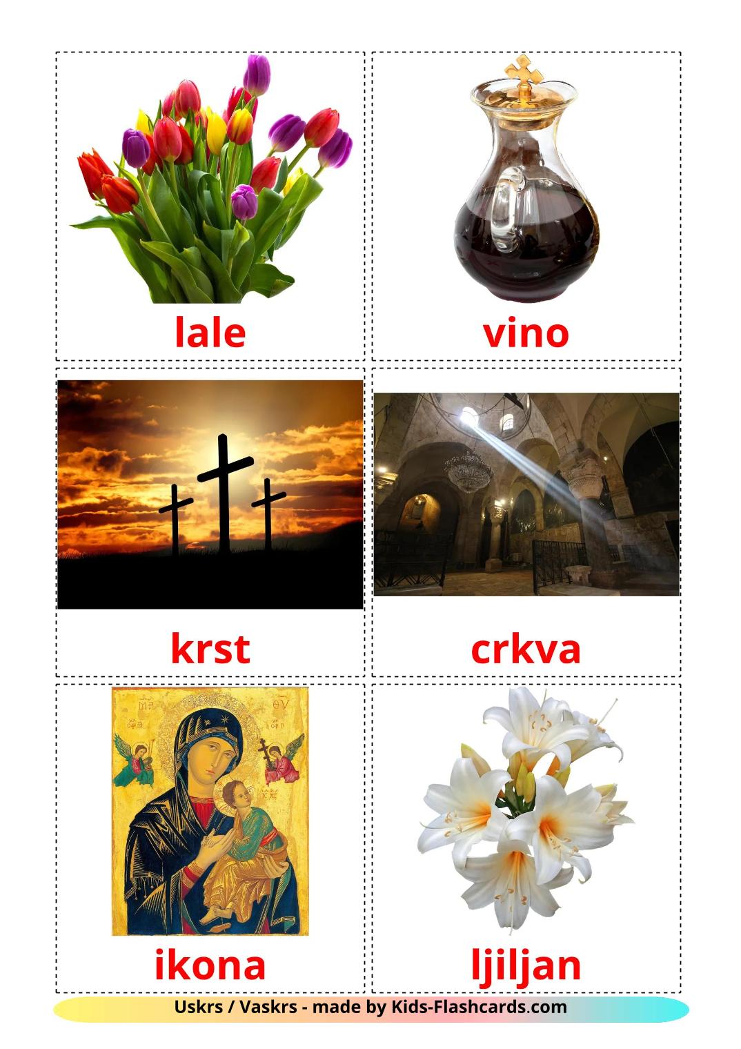 Ostern - 29 kostenlose, druckbare Serbisch Flashcards 