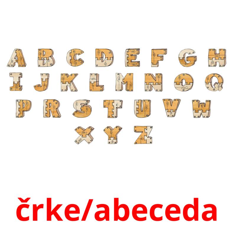 črke/abeceda cartões com imagens