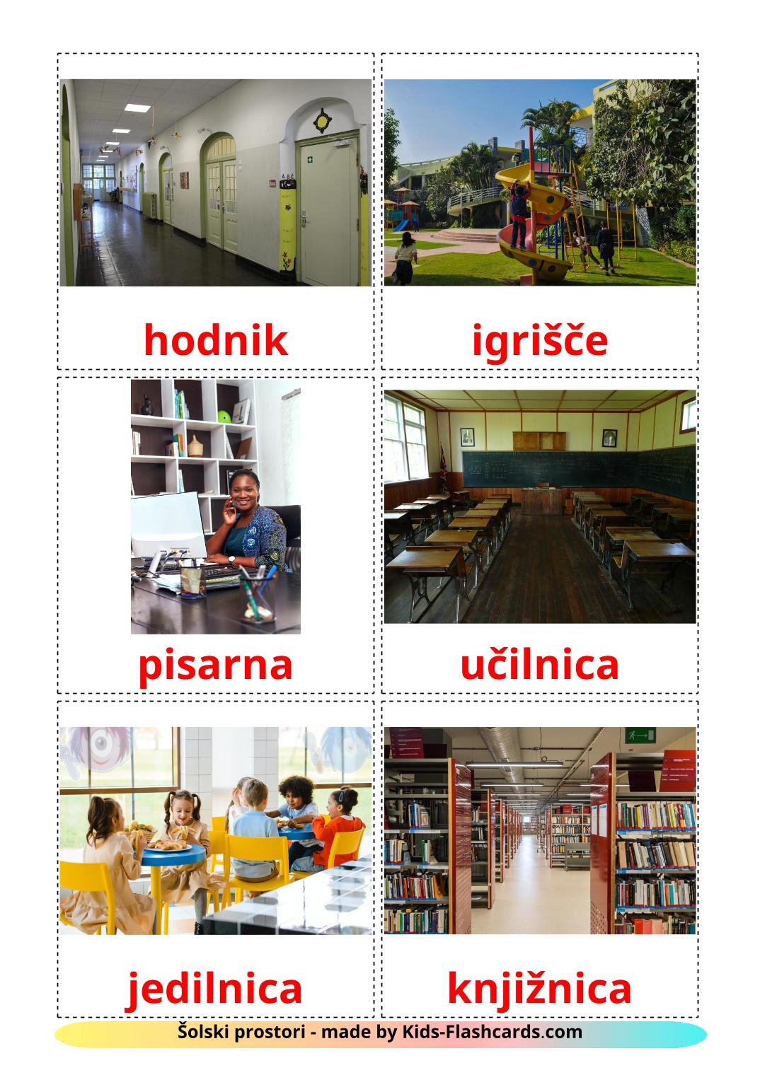 Edifício escolar - 17 Flashcards sérvioes gratuitos para impressão