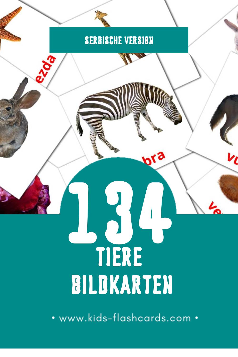 Visual Životinje Flashcards für Kleinkinder (134 Karten in Serbisch)