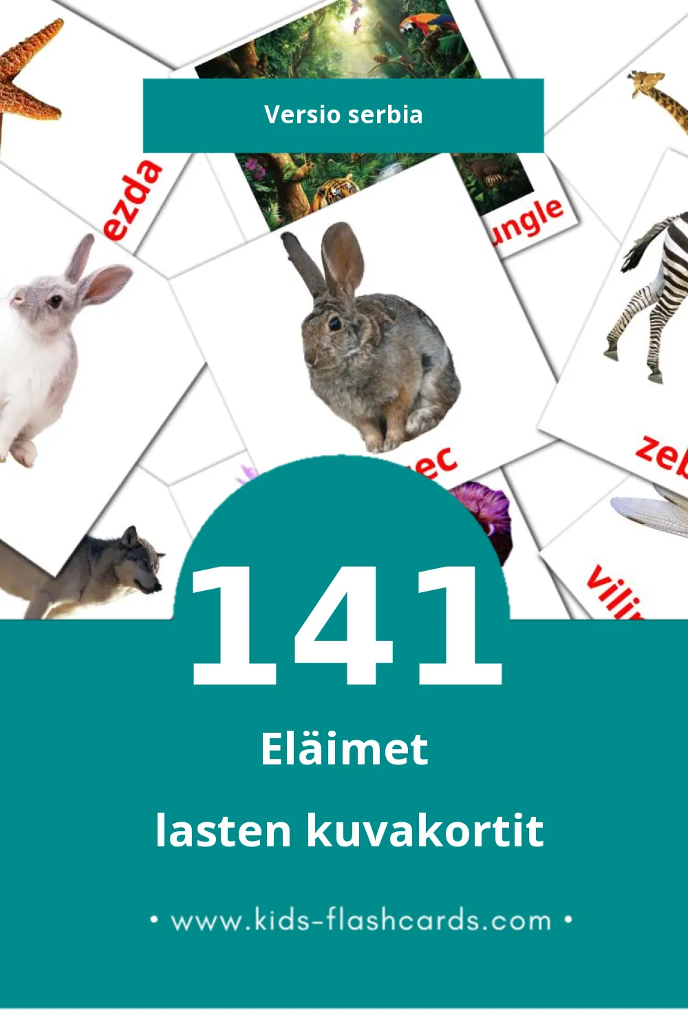 Životinje lasten kuvakortit pikkulapsille (141 korttia Serbiaksi)