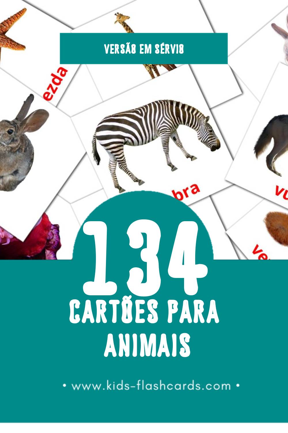 Flashcards de Životinje Visuais para Toddlers (134 cartões em Sérvio)