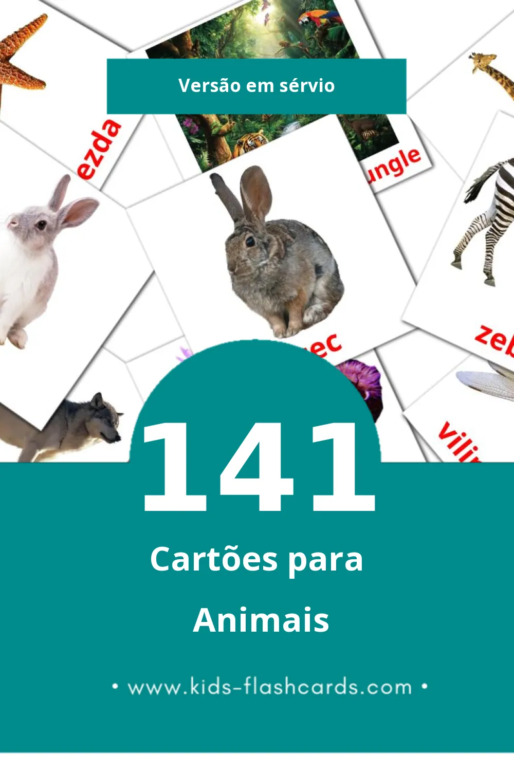 Flashcards de Životinje Visuais para Toddlers (141 cartões em Sérvio)