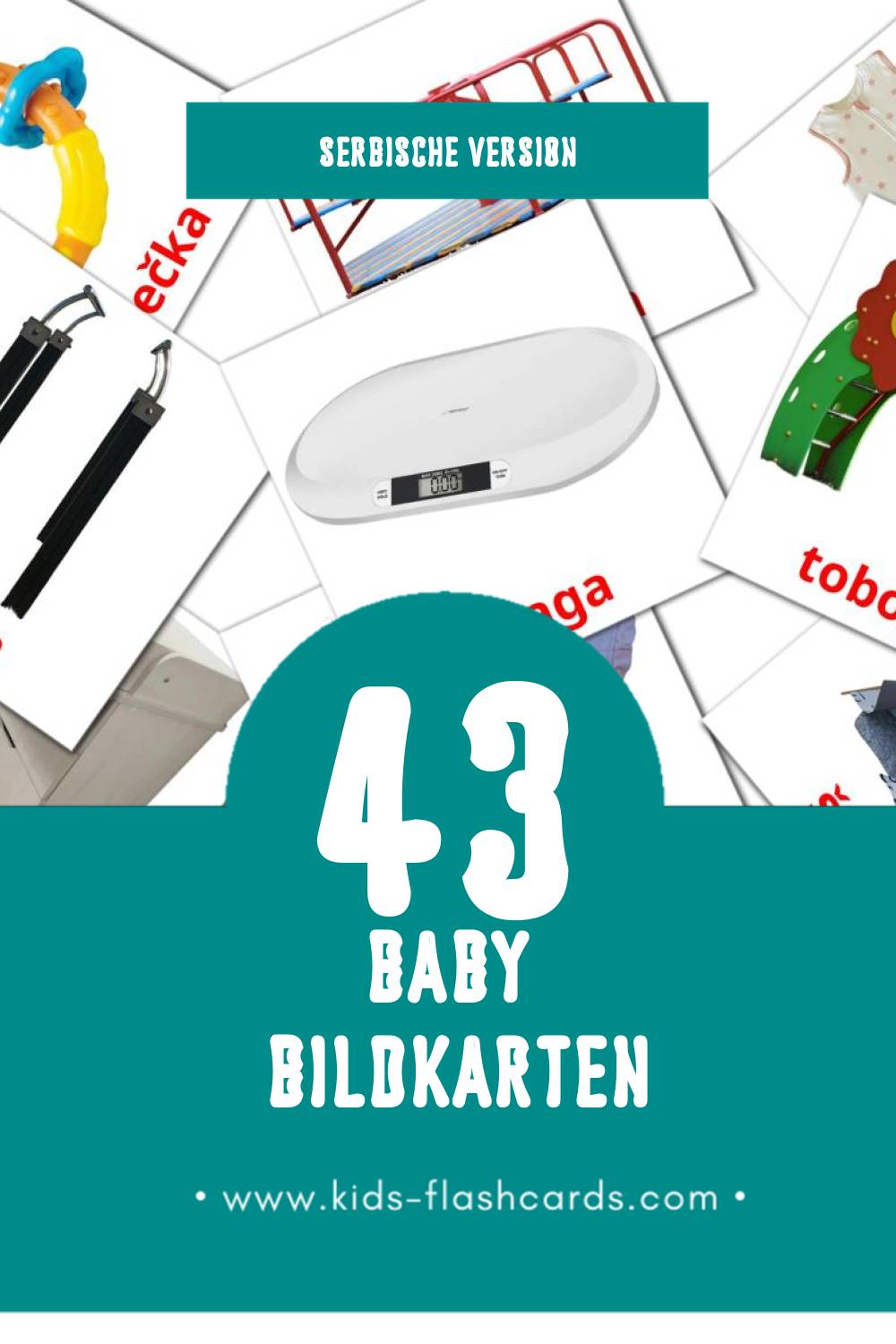 Visual Beba Flashcards für Kleinkinder (45 Karten in Serbisch)