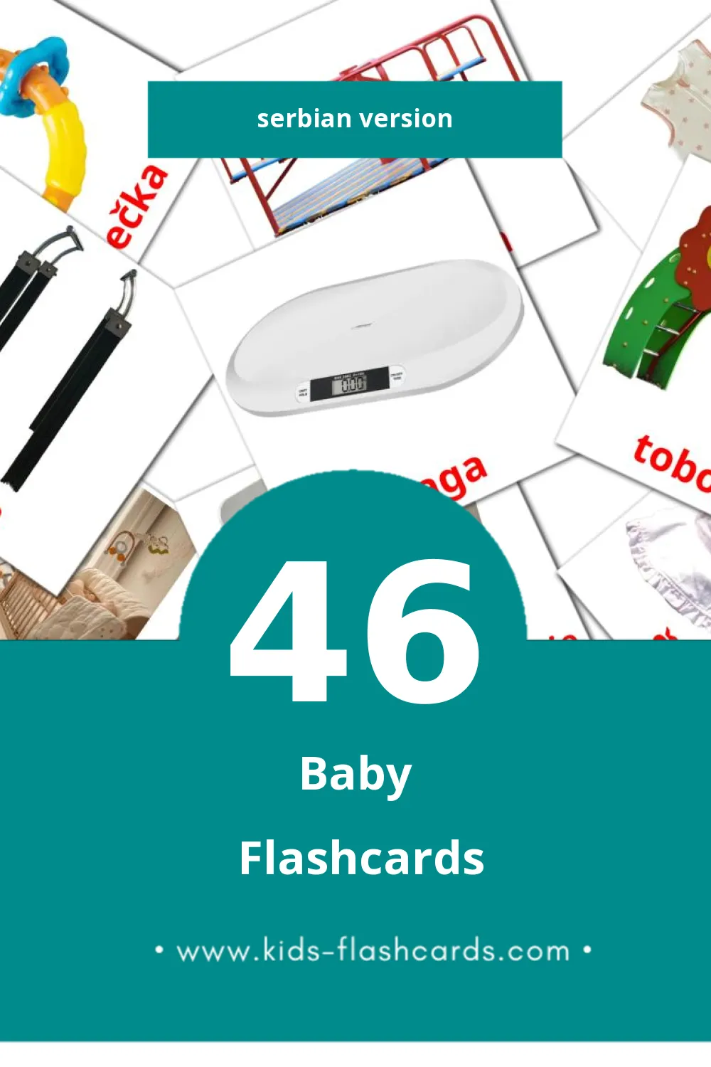 Visual Beba Flashcards for Toddlers (46 cards in Serbian)