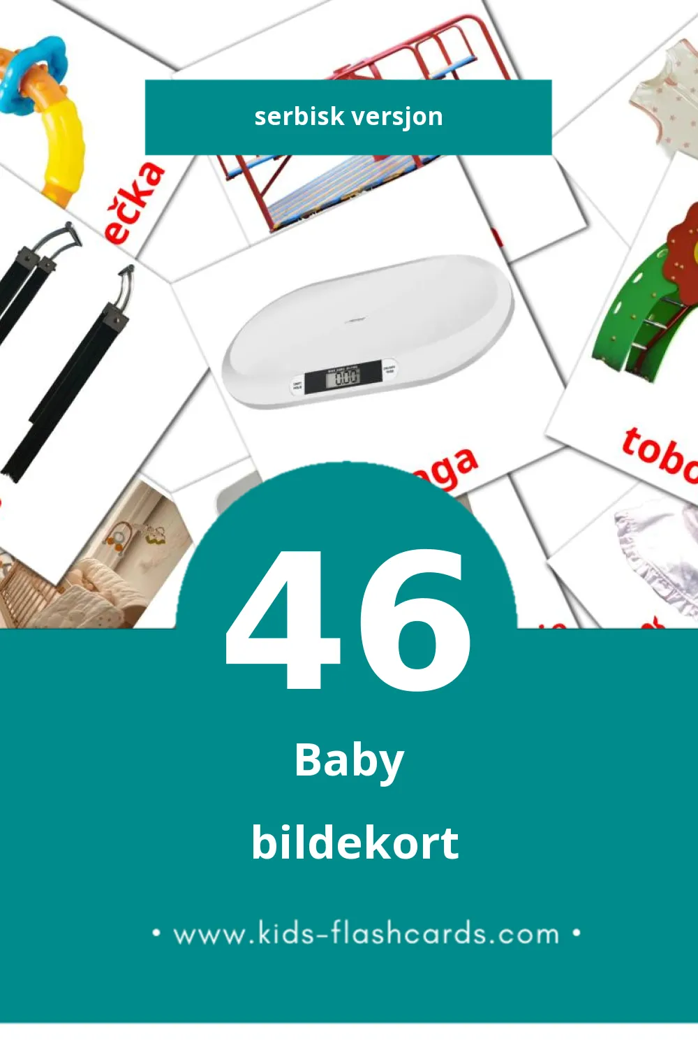 Visuelle Beba bildekort for småbarn (46 kort på Serbisk)