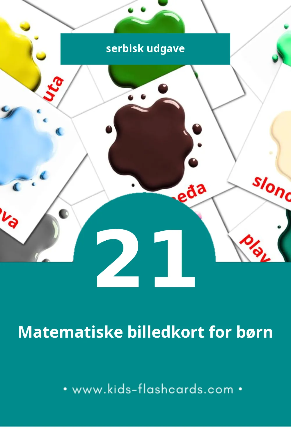 Visuelle billedkort for børn om Boje i oblici til småbørn (21 kort på Serbisk)