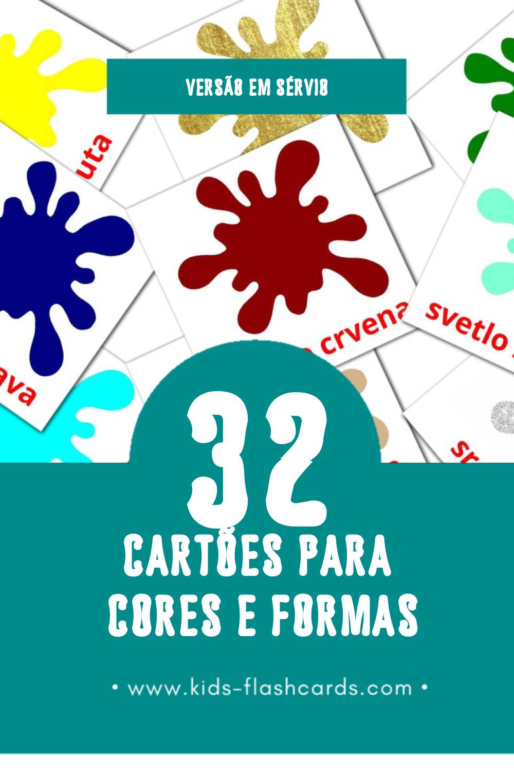 Flashcards de Boje i oblici Visuais para Toddlers (32 cartões em Sérvio)
