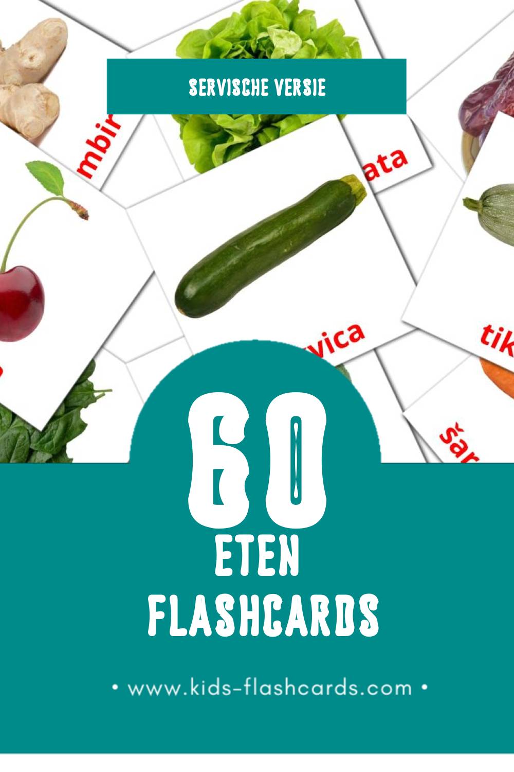 Visuele Hrana Flashcards voor Kleuters (60 kaarten in het Servisch)