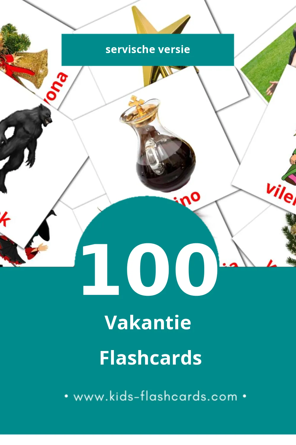 Visuele Praznici Flashcards voor Kleuters (100 kaarten in het Servisch)