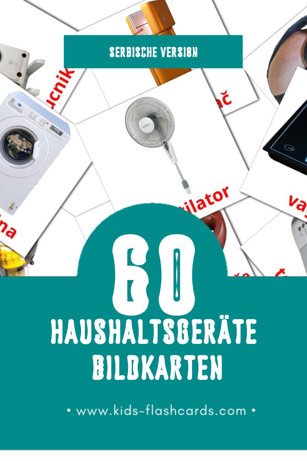 Visual Kućni aparati Flashcards für Kleinkinder (60 Karten in Serbisch)