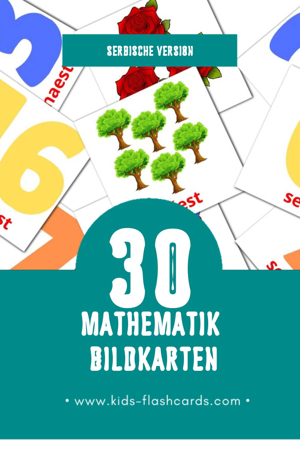 Visual Matematika Flashcards für Kleinkinder (30 Karten in Serbisch)