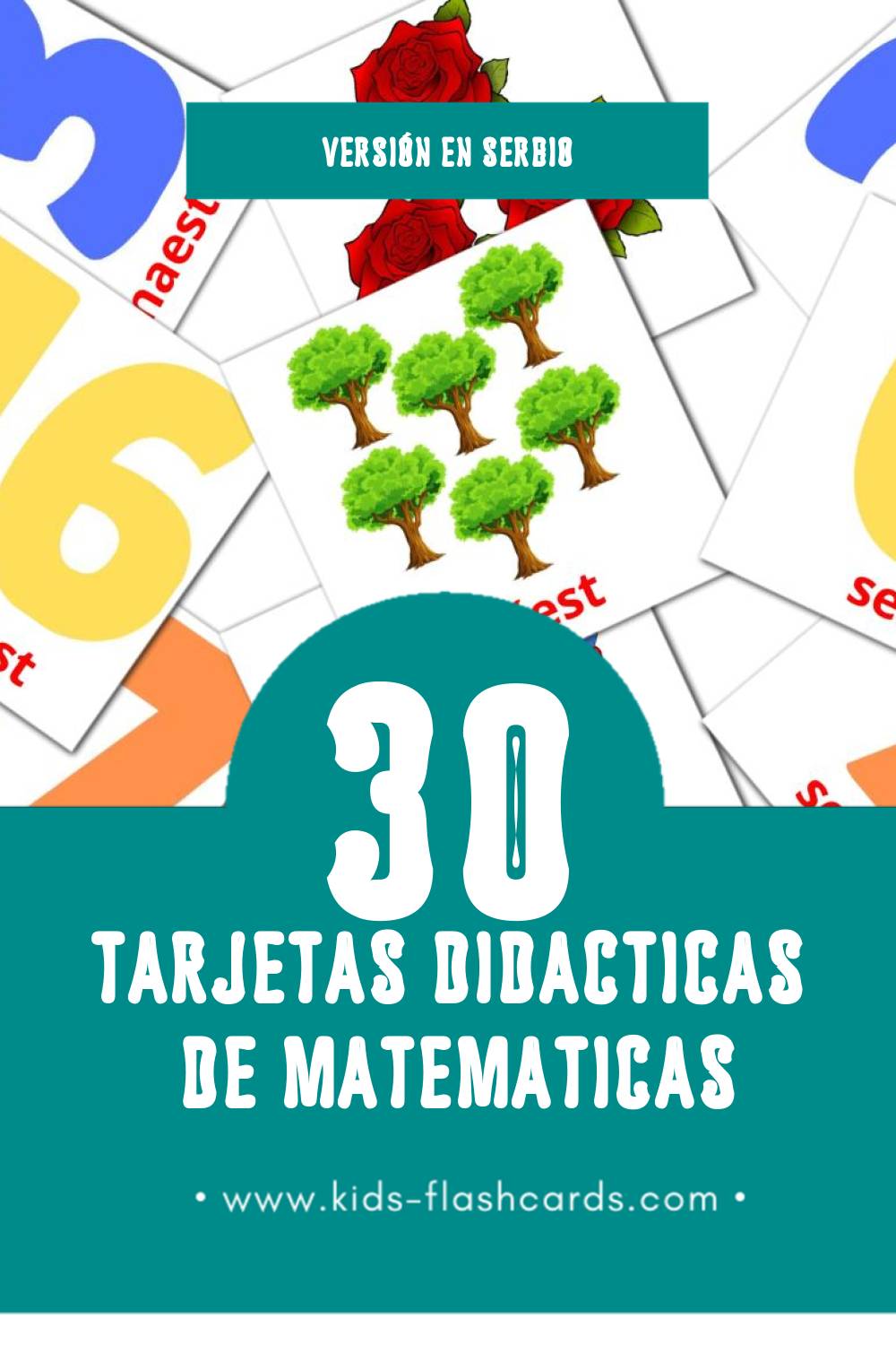 Tarjetas visuales de Matematika para niños pequeños (30 tarjetas en Serbio)