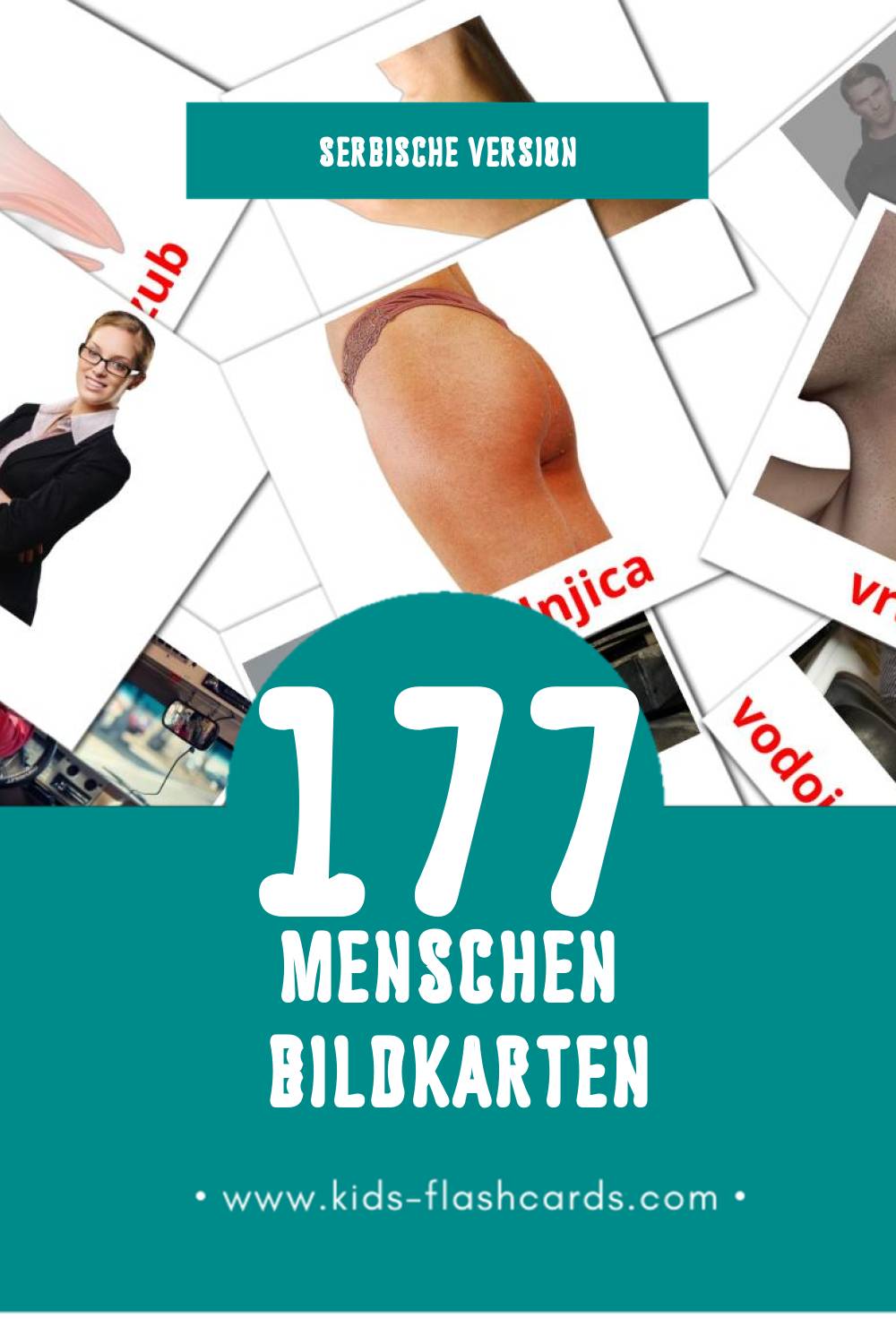 Visual ljudi Flashcards für Kleinkinder (177 Karten in Serbisch)