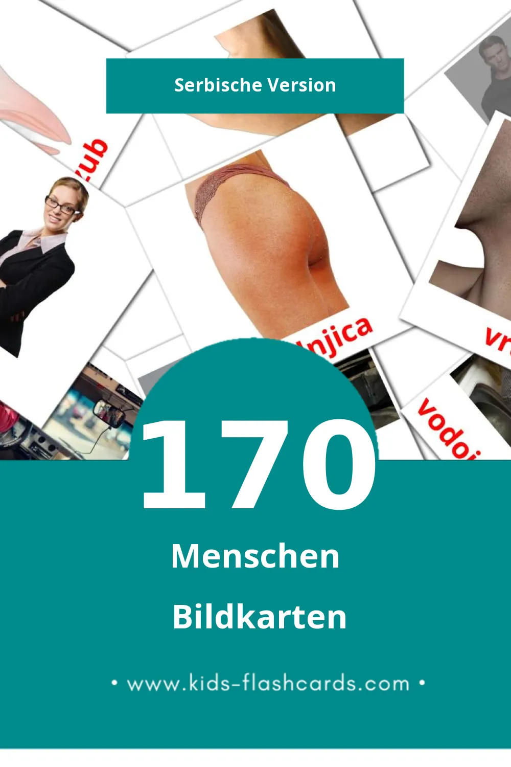 Visual ljudi Flashcards für Kleinkinder (170 Karten in Serbisch)