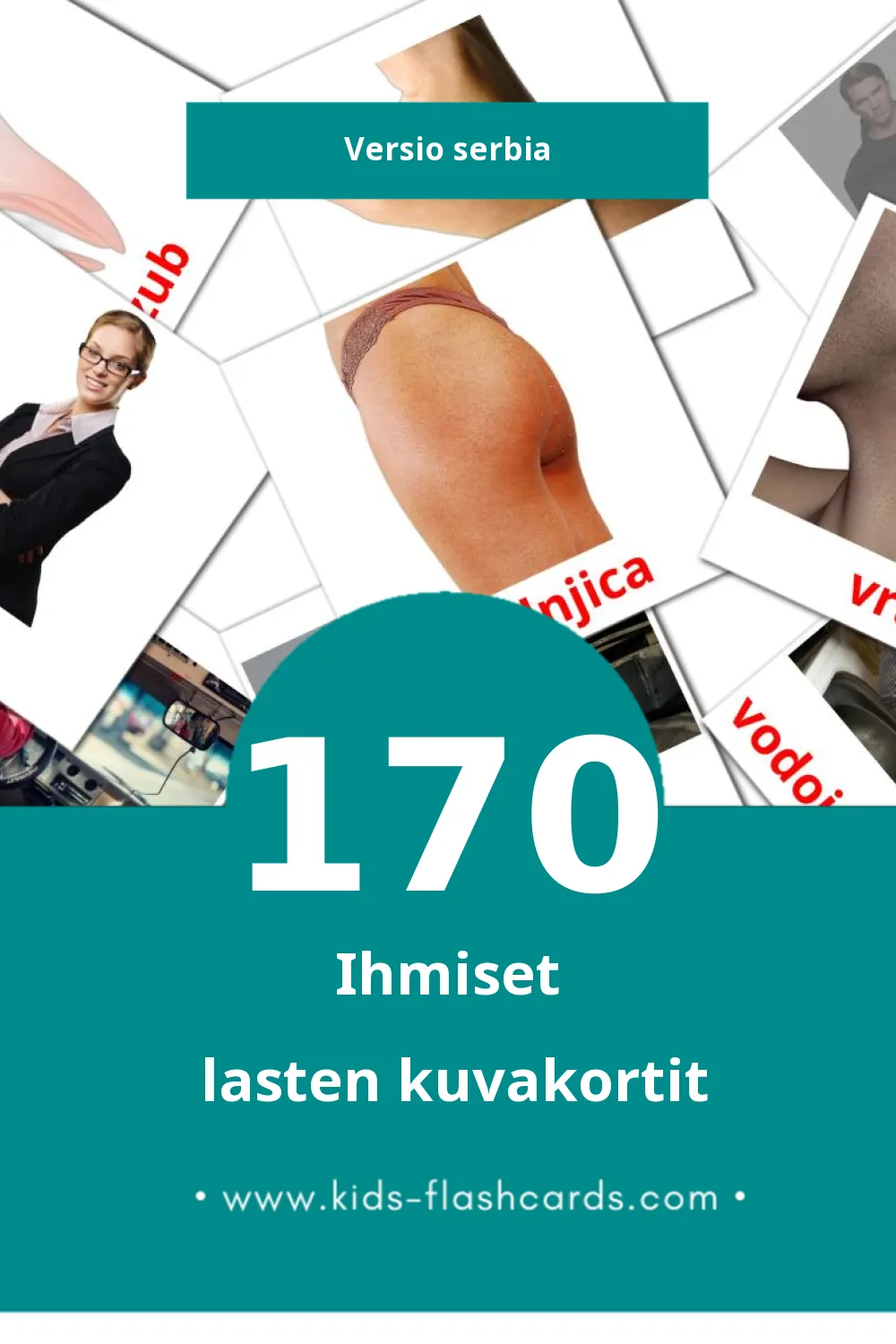 ljudi lasten kuvakortit pikkulapsille (170 korttia Serbiaksi)