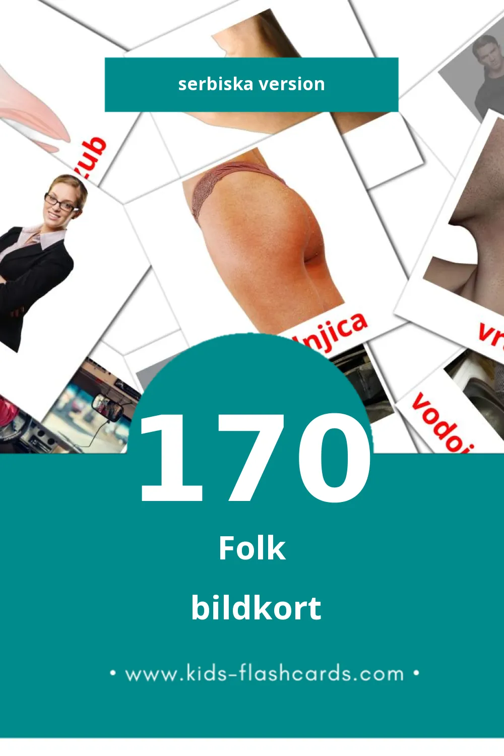 Visuella ljudi för småbarn (170 bildkort för barn på Serbiska)