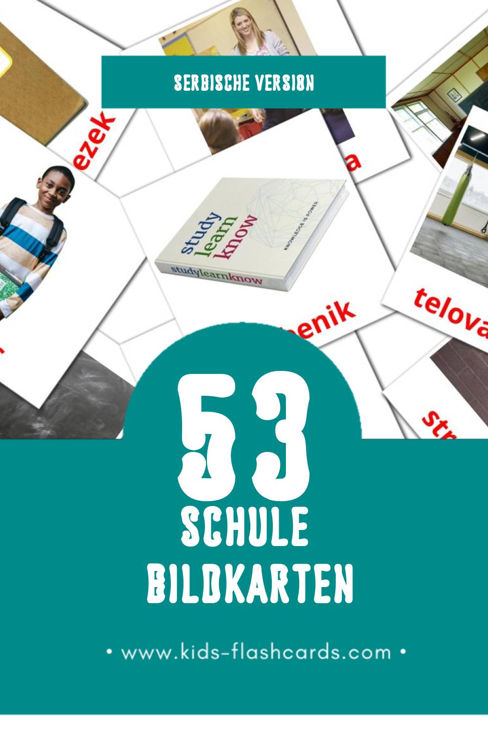 Visual Šola Flashcards für Kleinkinder (53 Karten in Serbisch)
