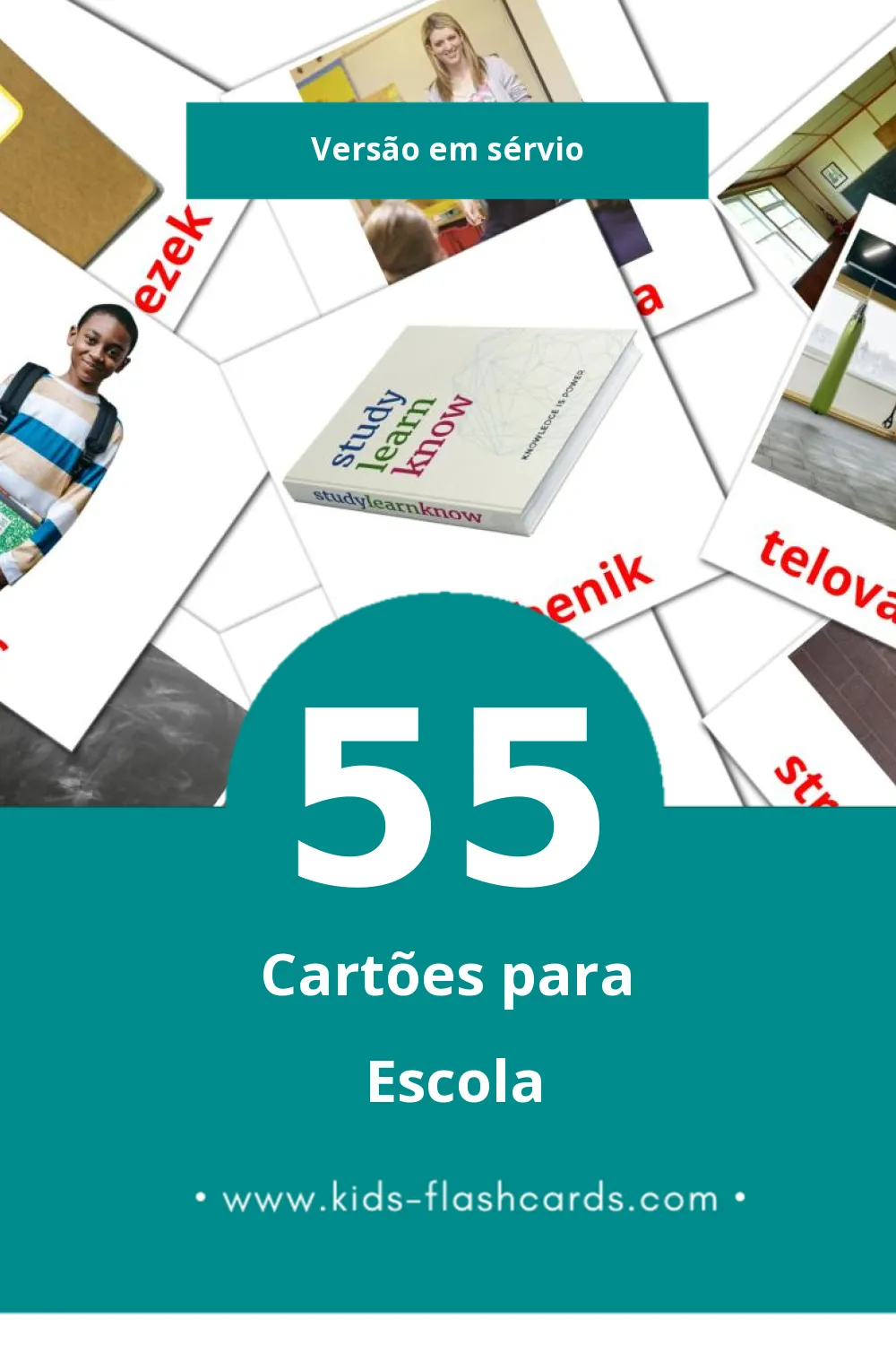 Flashcards de Šola Visuais para Toddlers (55 cartões em Sérvio)