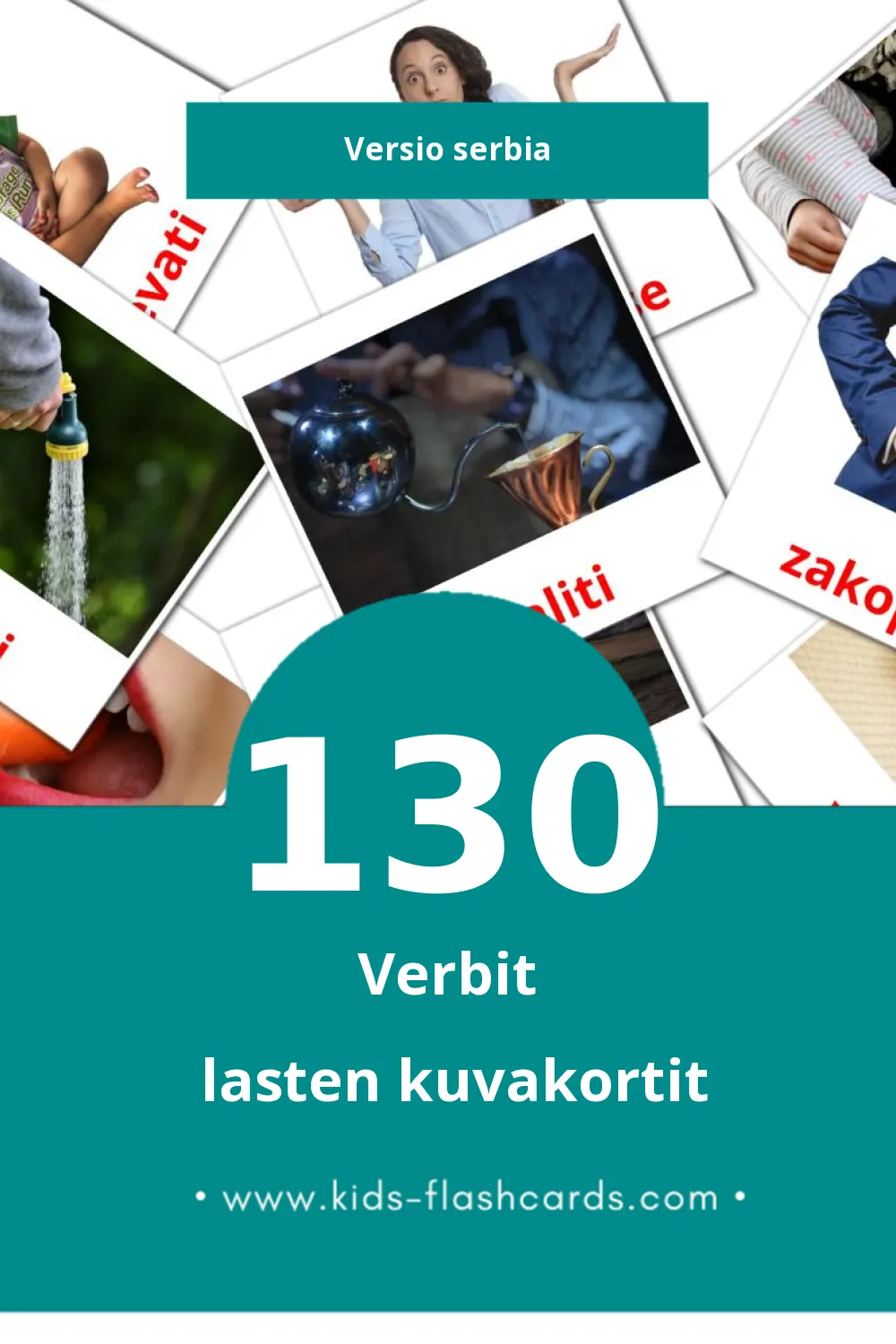 Glagoli lasten kuvakortit pikkulapsille (130 korttia Serbiaksi)