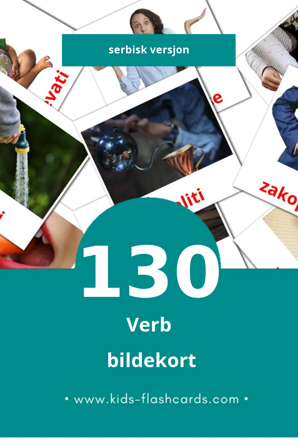 Visuelle Glagoli bildekort for småbarn (130 kort på Serbisk)