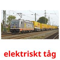 elektriskt tåg flashcards illustrate