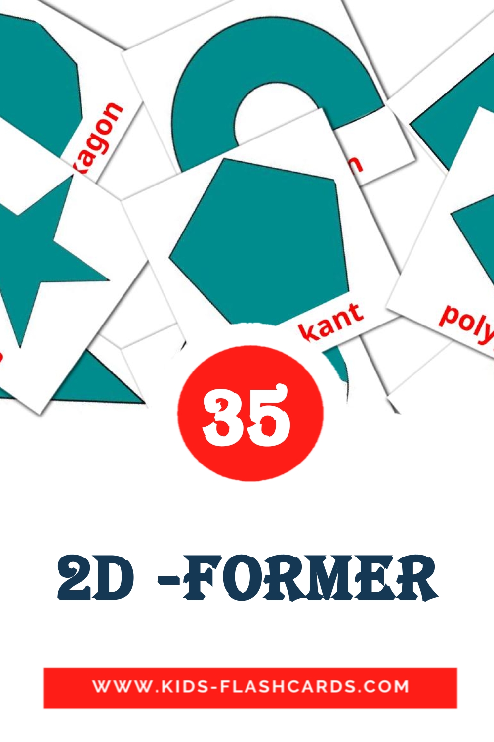 35 2D -former fotokaarten voor kleuters in het zweeds