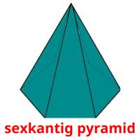 sexkantig pyramid cartões com imagens